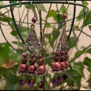Purple Dangling Earrings